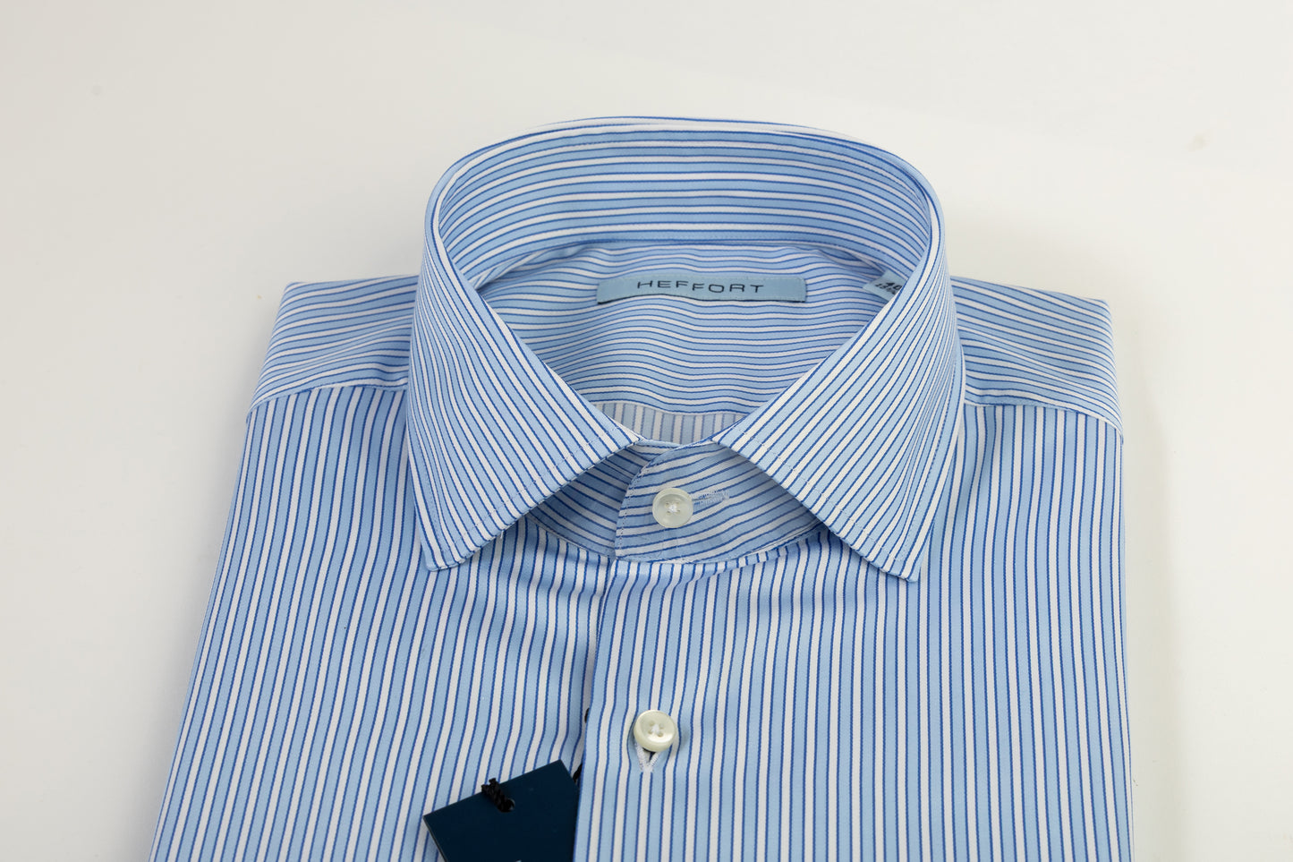 Camicia Righe Azzurro e Bianco Collo Francese