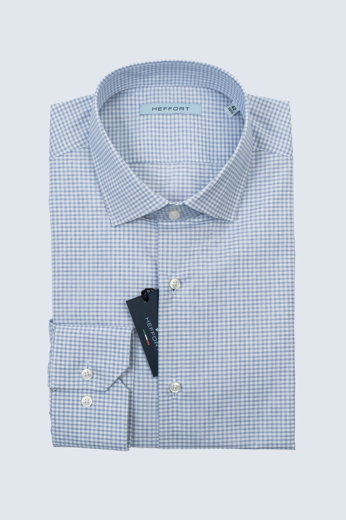 Camicia a Quadretti Collo Francese
