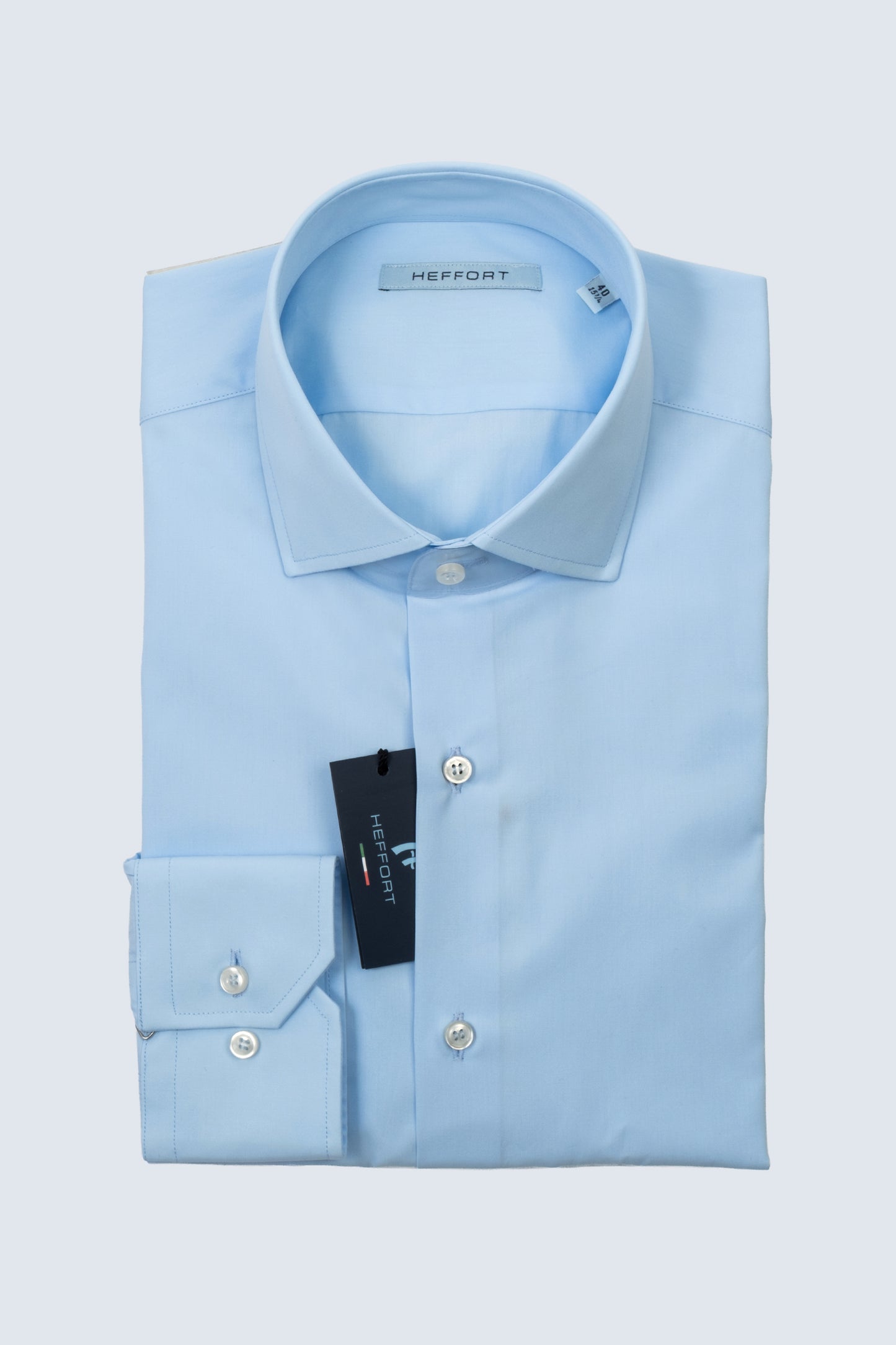 Camicia Collo Francese Azzurro