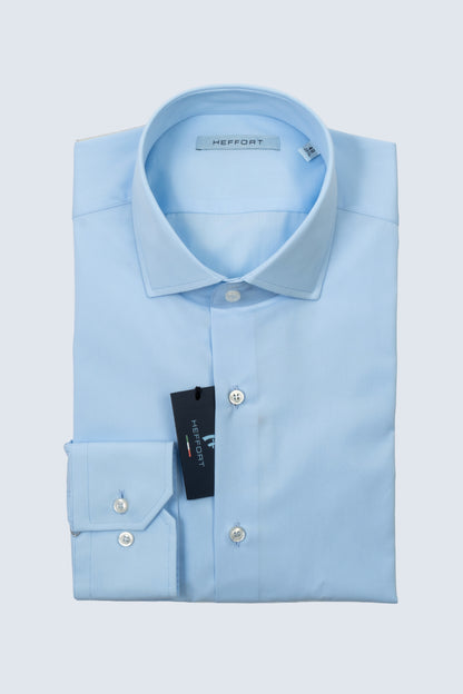 Camicia Collo Francese Azzurro