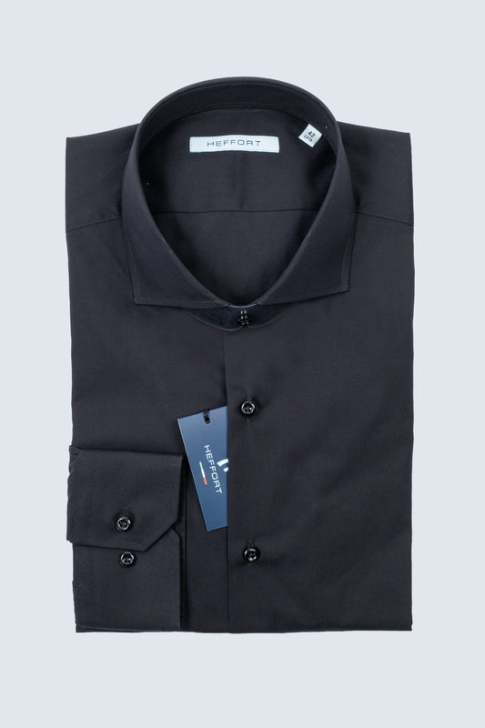 Camicia Business Nera Collo Francese