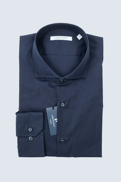 Camicia Business Blu Collo Francese