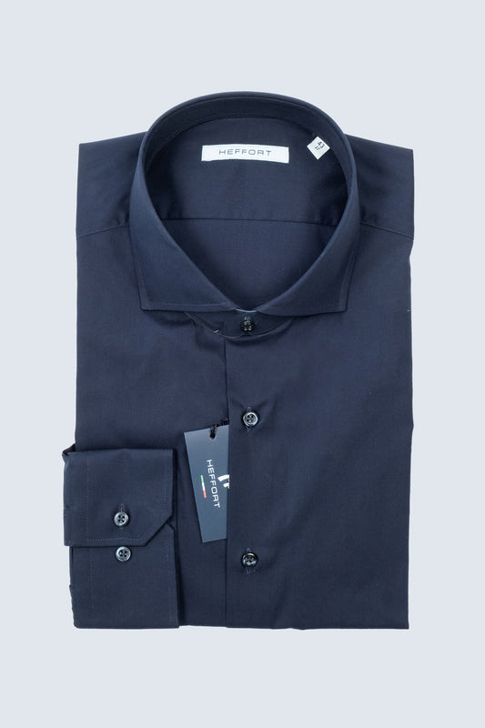 Camicia Business Blu Collo Francese