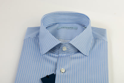 Camicia  Righe Azzurro e Bianco Collo Francese