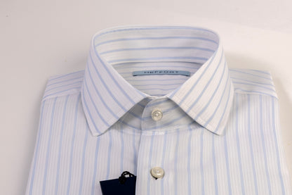 Camicia Righe Azzurre e Bianco Collo Francese